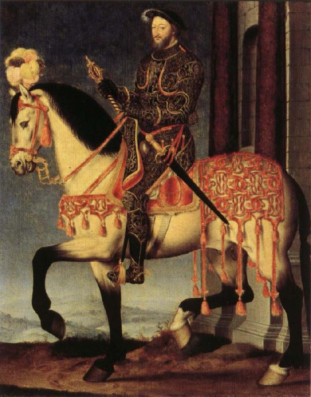 Francois Clouet Portrait of Francis I on Horseback